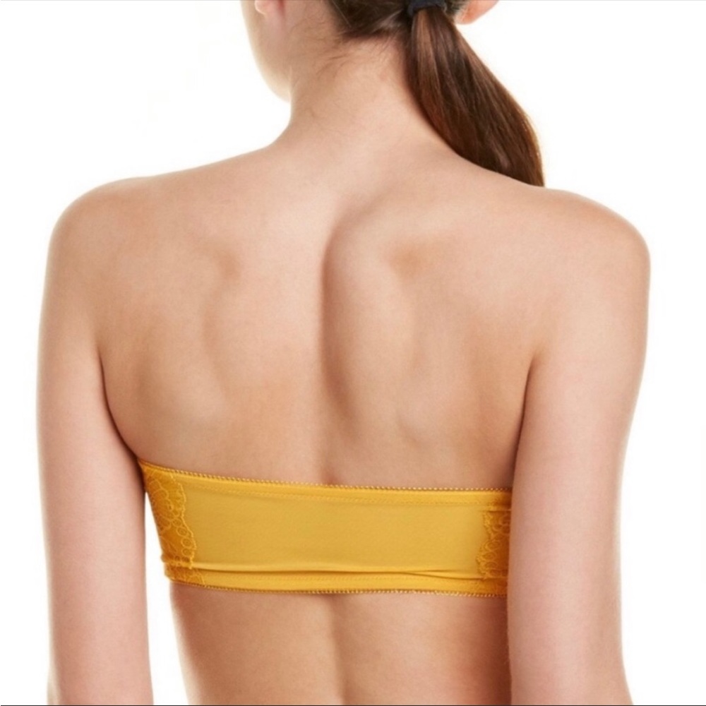 Free People Gold Lace Strapless Bra
